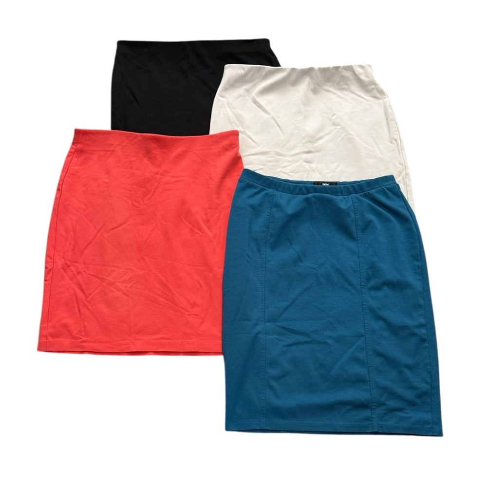 Bundle 4 Pencil Skirts Medium 10 Philosophy Grace Mossimo Career Staples